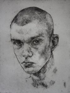 portrait prize winner Bernadett Timko, Lucas etching