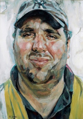 Andrew James 'Richard Griffiths, park keeper' (2004). 31 x 22 ins. Oil on Canvas.