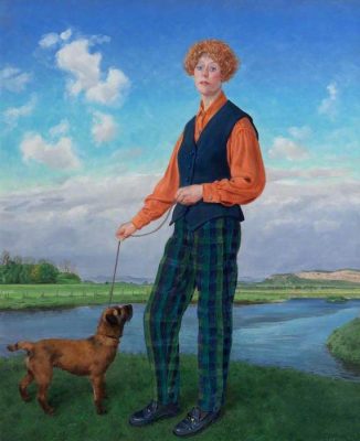 Claude Harrison, 'Julia Richardson (b.1947), Milk Tester' (2000). 59 x 49 cm. Oil on board.