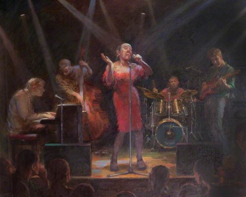 June Mendoza, 'Madeleine Bell, Singer' (2000). 112 x 137 cm. Oil on canvas.