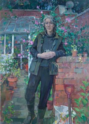 Susan Ryder, 'Susan Hewitt, Gardener' (2000). 93 x 69 cm. Oil on board.