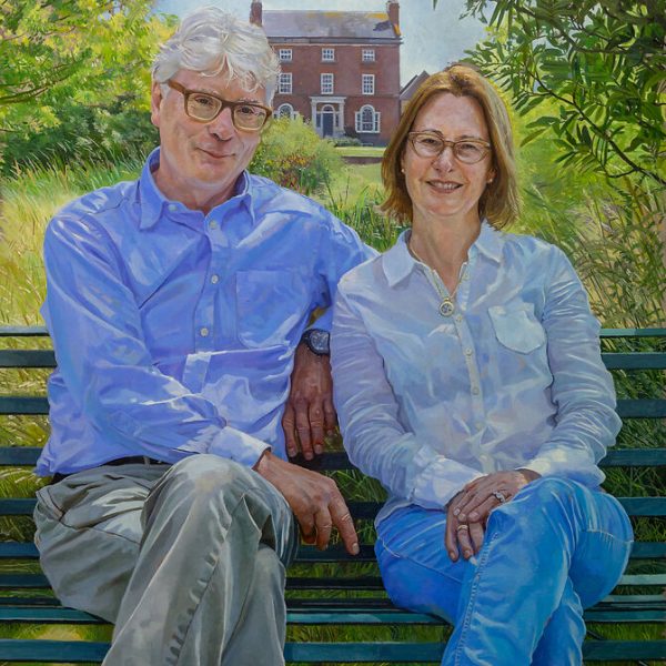 A commissioned portrait painting of a married couple