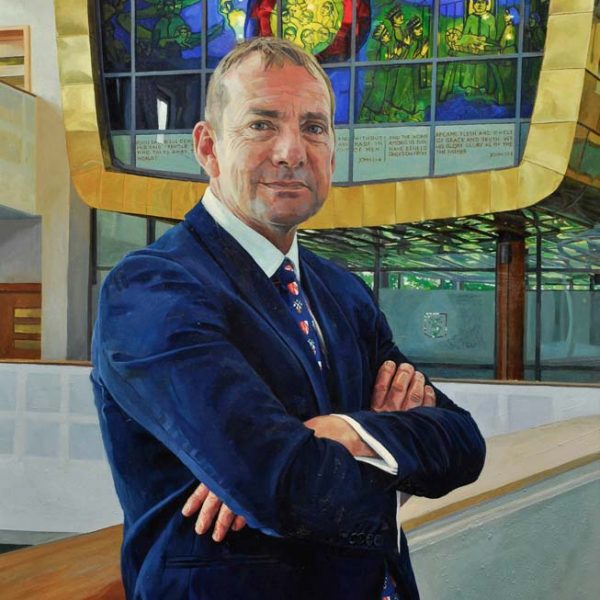 Alastair Adams 'Mark Steed' a portrait commission for Berkhamstead School, headmaster