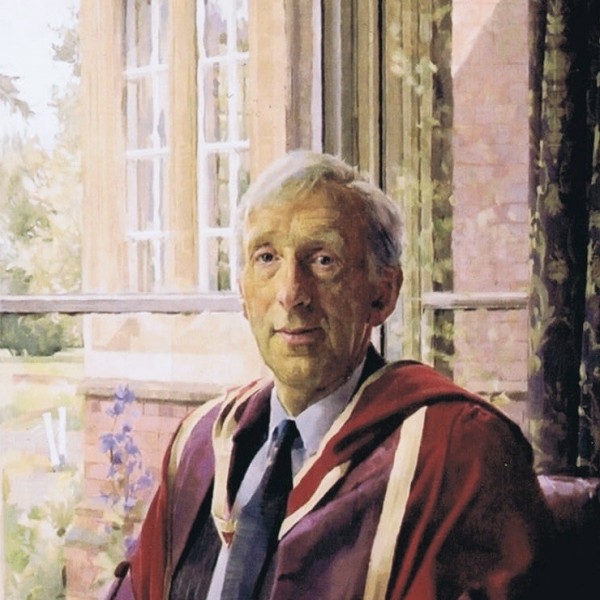 Keith Breeden 'Philip Cheshire. Headmaster, Warwick School' (2002). 52 x 26 ins. Oil.