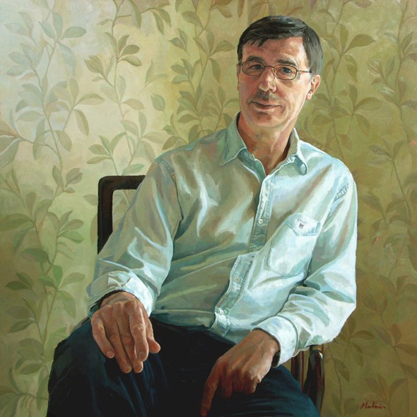 Alastair Adams 'Clive Reading'. 32 x 32 ins. Oil.