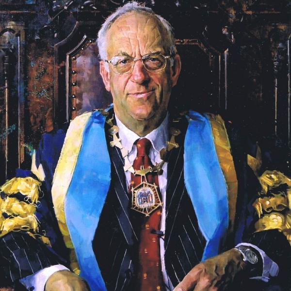 Keith Breeden 'Professor Sir John Temple, President, the Royal College of Surgeons, Edinburgh' (2003). 52 x 32 ins. Oil.