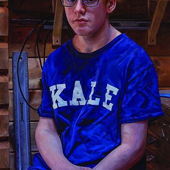 A commissioned portrait painting of a child for this year's annual exhibition