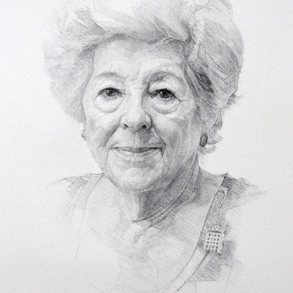 Geoffrey Hayzer Baroness Boothroyd drawing for Royal Collection Windsor Castle
