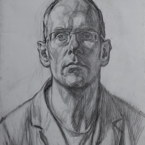 ndrew James 'Self-Portrait 2013' Charcoal on Paper 18 x 14