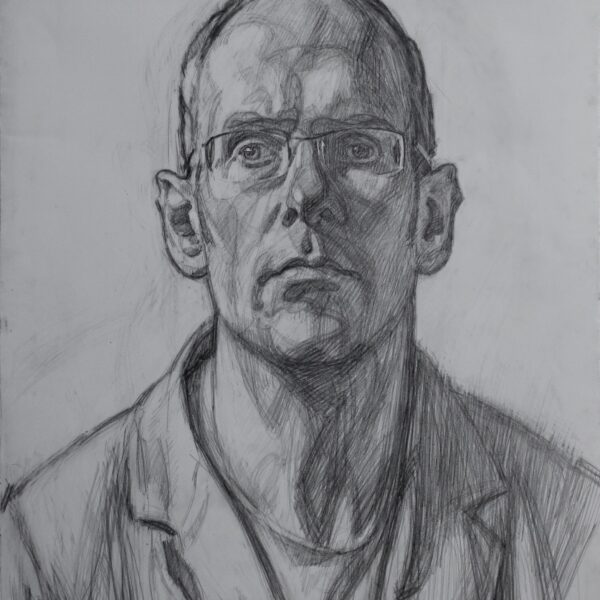 ndrew James 'Self-Portrait 2013' Charcoal on Paper 18 x 14