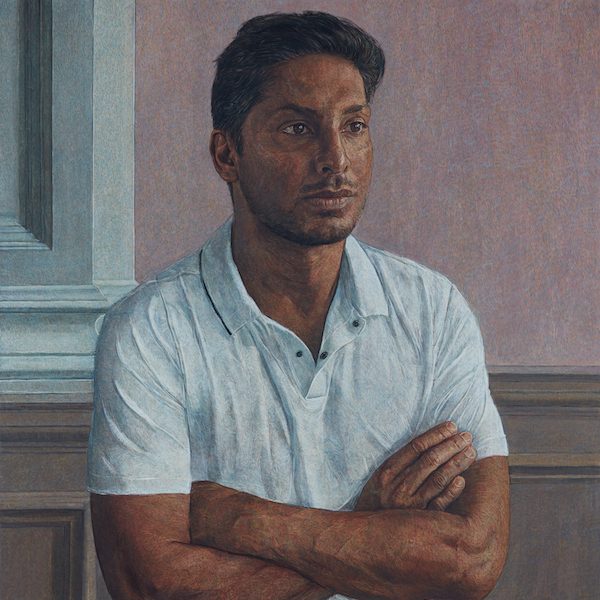 Antony Williams Kumar Sangakkara a portrait in egg tempera for the MCC
