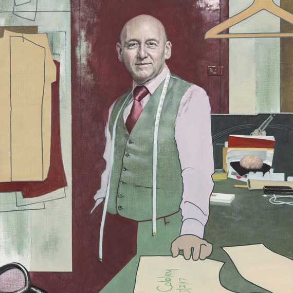 David Cobley ‘Made to Measure’ David Cobley 'Made to Measure' portrait of a taylor in his work place for portrait exhibition at Mall Galleries 2017
