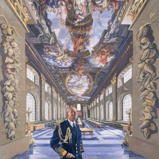 John Wonnacott 'Admiral of the Fleet Lord Lewin in the Painted Hall'