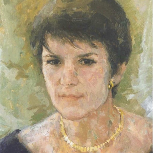 Anthony Morris ‘Lesley’ Anthony Morris 'Lesley' head and shoulders oil portrait of a lady