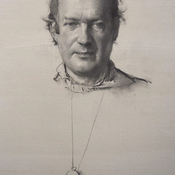 Portrait drawing of Toddy, with his glasses by Robbie Wraith