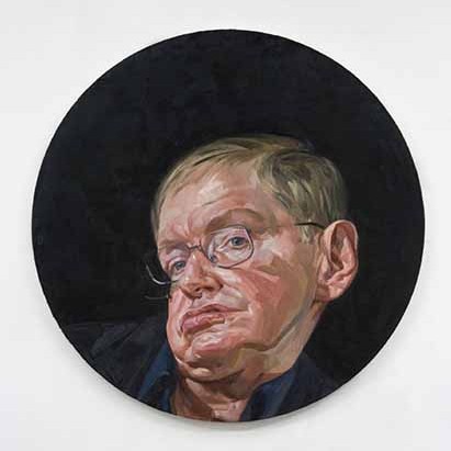Tai-Shan Schierenberg 'Portrait of Stephen Hawking' commissioned oil portrait roundel