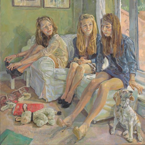 Oil Portrait Commission of Three Sisters with their Toys