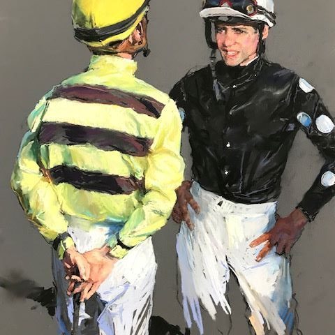 Valeriy Gridnev ‘Portrait of two Jockeys in pastel’