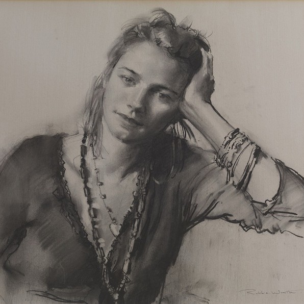 Robbie Wraith 'Nicole' charcoal portrait drawing
