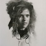Robbie Wraith 'Tiffany' head and shoulders charcoal portrait drawing