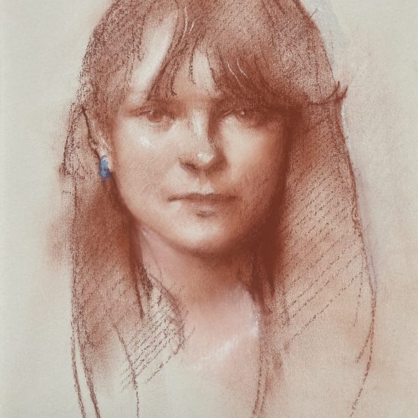 A commissioned drawing of a young woman