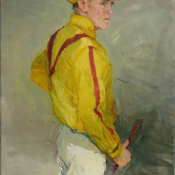 Valeriy Gridnev ‘Jockey’ Oil Portrait of a Jockey in yellow silks by the artist Valeriy Gridnev