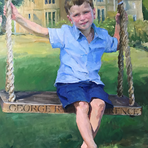 Valeriy Gridnev ‘Boy on a Swing’ A commissioned portrait painting of a child