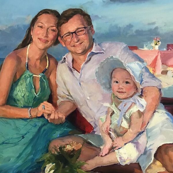 Valeriy Gridnev ‘Family Portrait on a Beach” family portrait commissioned by parents