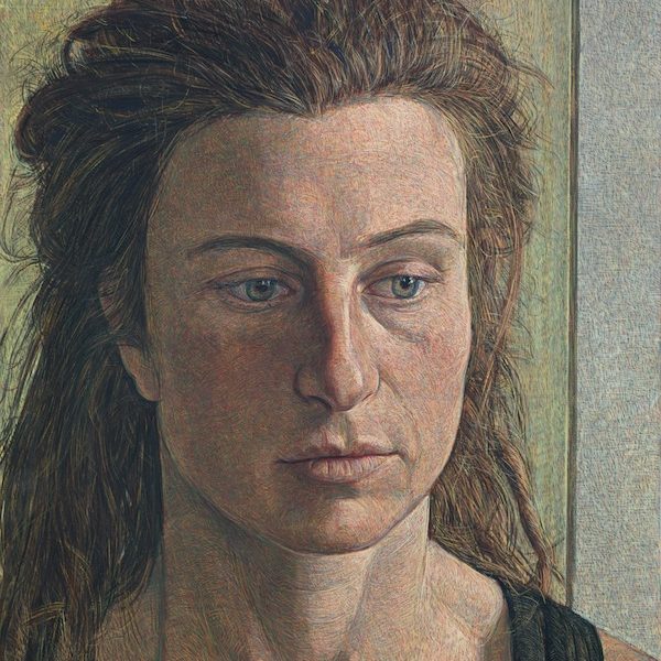 Antony Williams RP Girl with Dreadlocks' egg tempera portrait