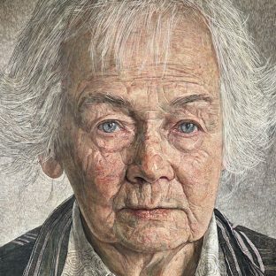 One of a series of portraits of Margaret that Antony has painted thoughout her life in egg tempera