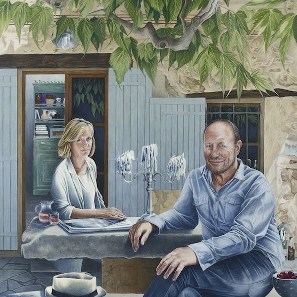 Emma Wesley 'The Proctors' a portrait of two people in acrylic