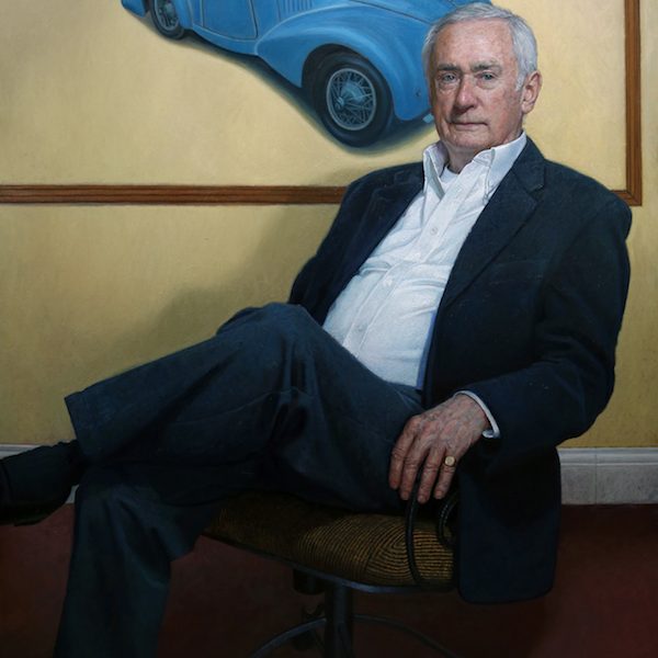 Mark Roscoe 'Anthony Martin' seated half length portrait of a man with a car