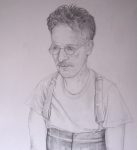 Emma Wesley 'Nick' half length pencil portrait drawing