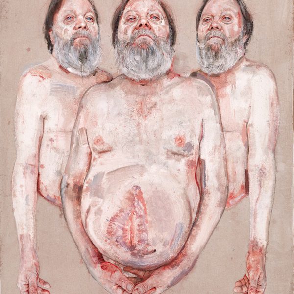 Emma Hopkins, He came back three times 120x90cm oil on pin board