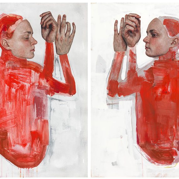 Emma Hopkins, Defense Mechanisms 100x138 mixed media on polyester