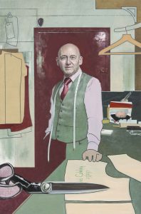 David Cobley, Made to Measure portrait of a tailor with the tools of his trade- top portrait painters 2017