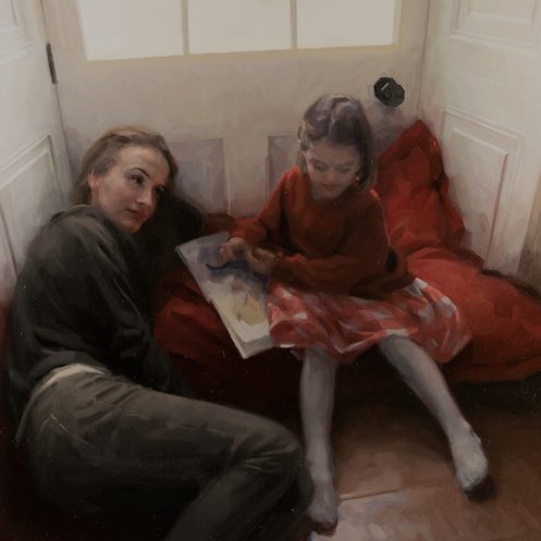 Frances Bell 'Flora and Alice' a double portrait in oils