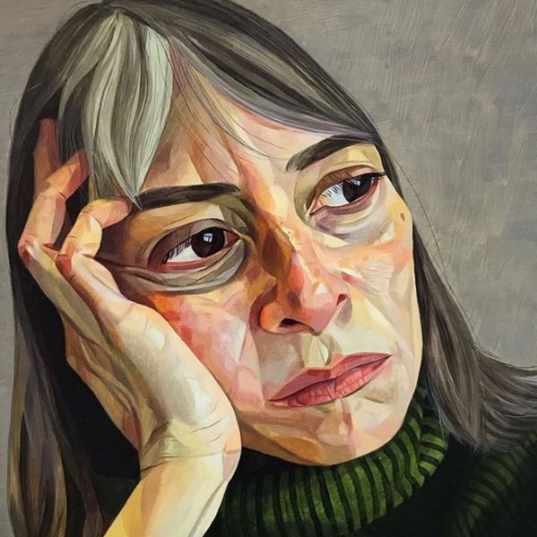 A commissioned portrait painting of a woman for annual exhibition
