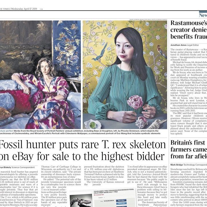 The Times, cutting about our 2019 Portrait Exhibition