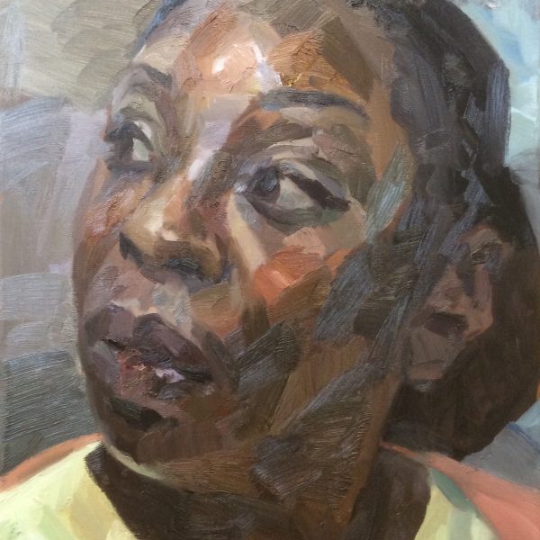 Tim Benson ‘Daphne, Haringey resident’ A portrait painting of a young woman