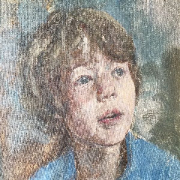Brooks-Martin-Monty Martin Brooks 'Martin Monty' an oil portrait commission of a young boy