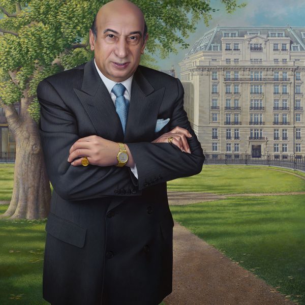 Miriam Escofet ‘Christos Lazari’ Miriam Escofet 'Christos Lazari' a portrait commissioned by the family in oil on linen over panel 122 x 92 cm