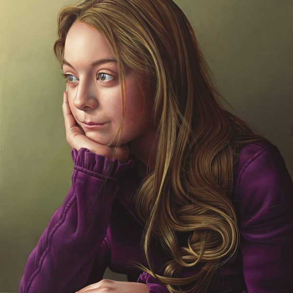 Miriam Escofet ‘Maddison’ Triptych, left panel Miriam Escofet 'Maddison' portrait Triptych, left panel oil on linen over panel 40 x 30 cm