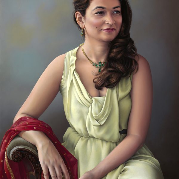 Miriam Escofet ‘Shubha’ Miriam Escofet 'Shubha' a portrait commission in oil on linen over panel 70 x 50 cm