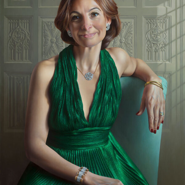 GREEN-DRESS-oil-on-linen-over-panel-70-x-50-cm-Miriam-Escofet