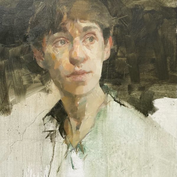 Martin Brooks’Study’ 50cmx50cm Portrait sketch of a young man