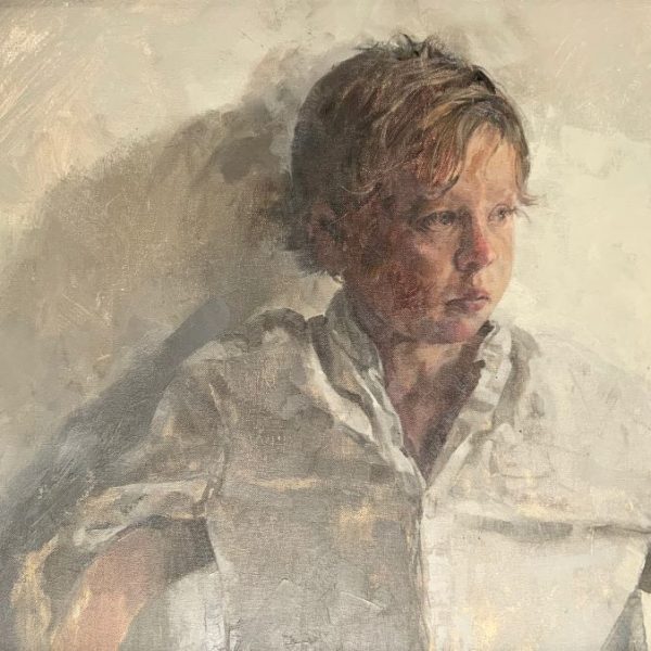 Martin-Brooks-O-40cmx50cm-oil-on-linen Martin Brooks 'O' an oil portrait of a boy