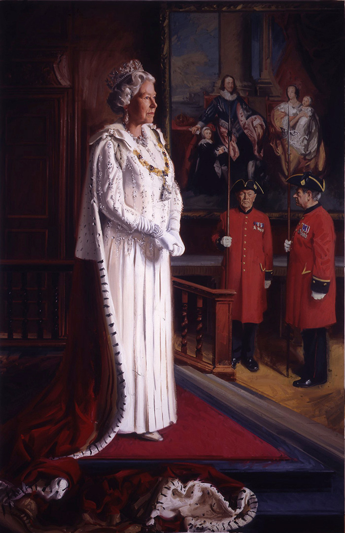 British royal portraits:Andrew Festing, <em>Portrait of Elizabeth II for Chelsea Hospital</em>, 1999, 