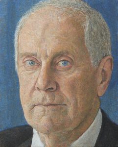 A portrait painted in egg tempera