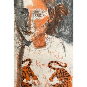 Liza Kelly - Woman In A Tiger T-Shirt (Self-Portrait)